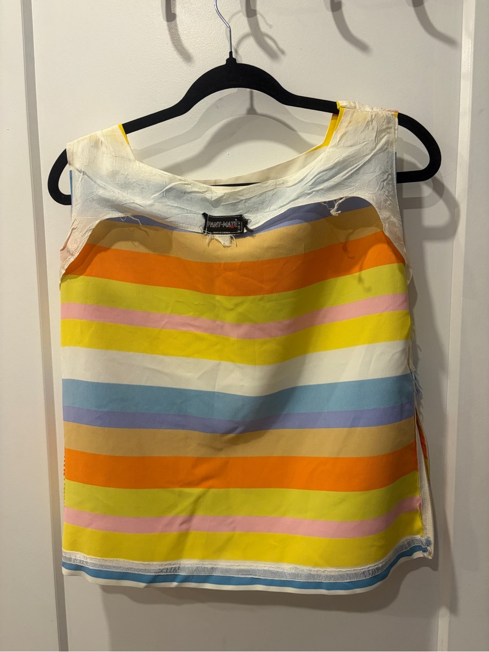 Vintage 70s Multi-Color Striped Sleeveless Top - Women's - Picture 9 of 11
